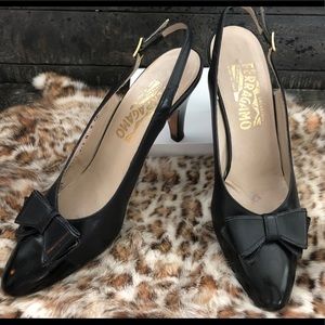 SALVATORE FERRAGAMO Black Bow Heel
